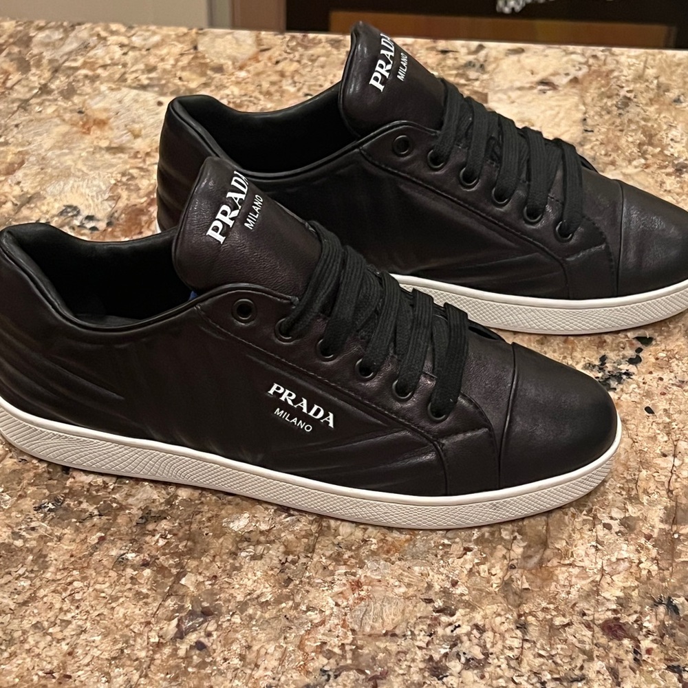 Prada. Quilted Low Top Sneaker (Women) Size 39 USA: 9